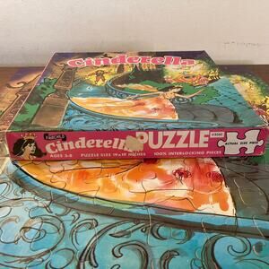 Vintage 70s Cinderella Puzzle by Fairchild #8560 w/Shaped Pieces FLAW